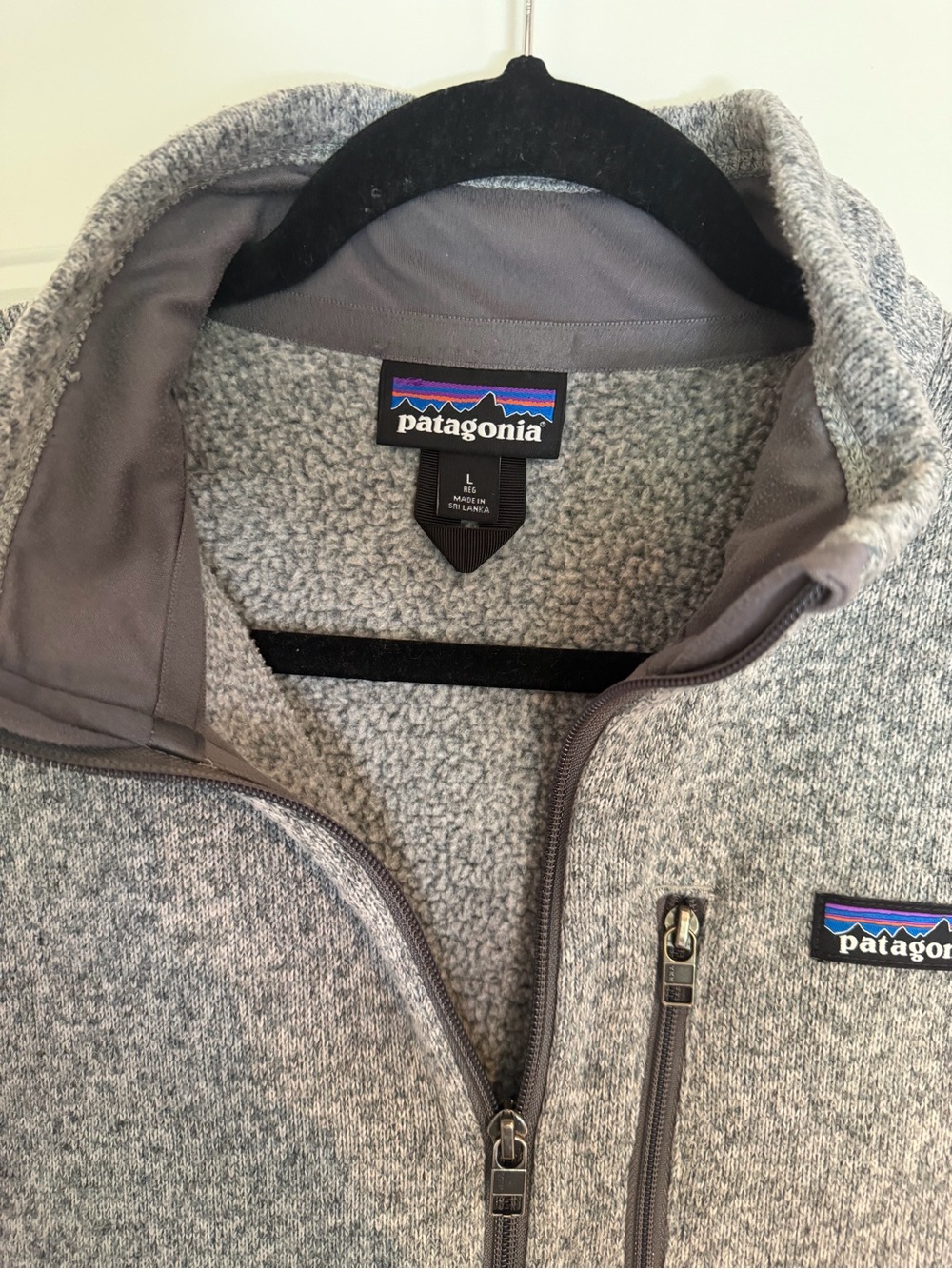 Patagonia Men’s Heather Gray Full-Zip Sherpa Jacket